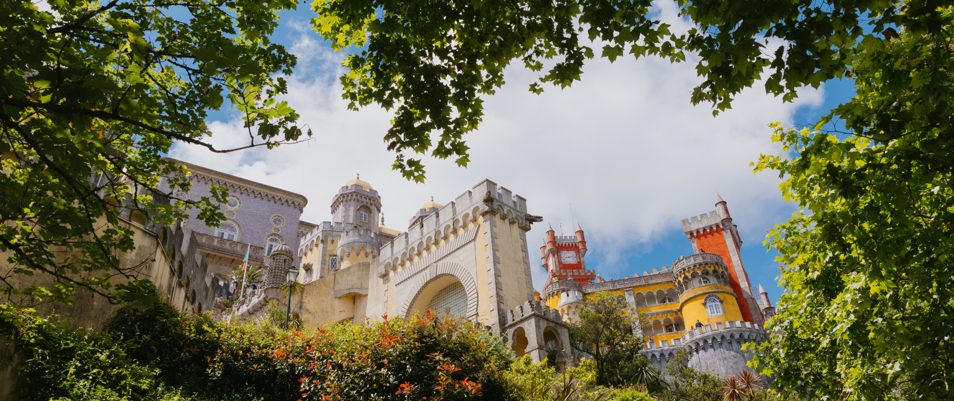 Detailed tower and facade of Palácio da Pena, Sintra